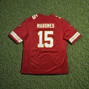 Nike On Field Patrick Mahomes #15 NFL Kansas City Chiefs Red Home Jersey Mens XL